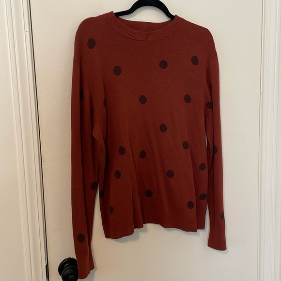 Ava & Viv Polka Dot Crewneck Sweater - Picture 1 of 4